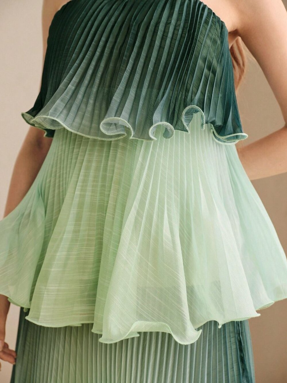 Women's Party Multicolor Gradient Ruffle Spaghetti Strap Dress
